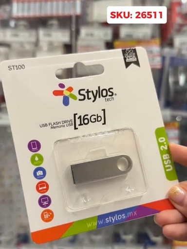 MEMORIA USB STYLOS 16GB 